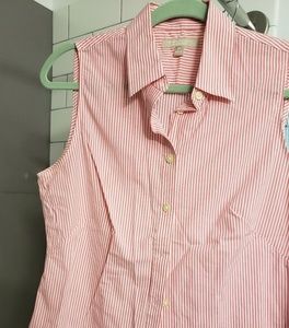 Banana Republic Pink and White Sleeveless Blouse